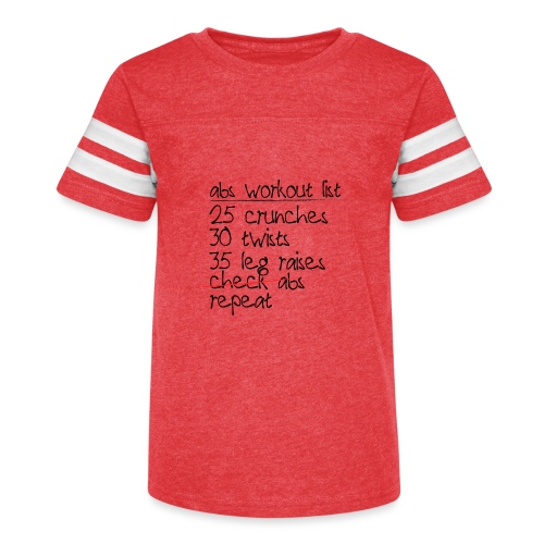 Abs Workout List - Kid's Vintage Sports T-Shirt
