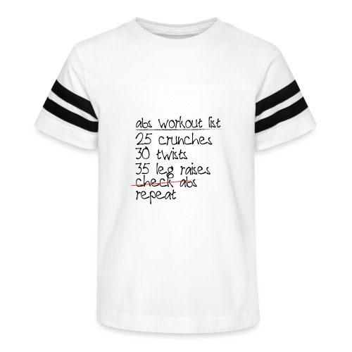 Abs Workout List - Kid's Vintage Sports T-Shirt