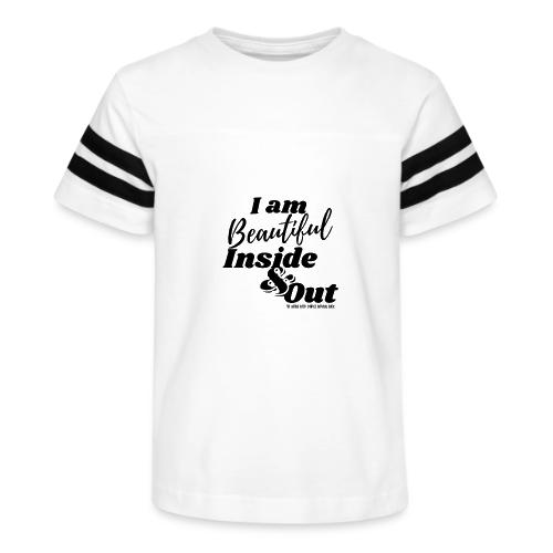 I am Beautiful - Inside and Out | Black Type - Kid's Football Tee