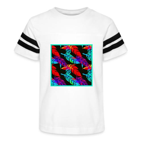 Neon Luminous Foliage Elegance - Kid's Football Tee