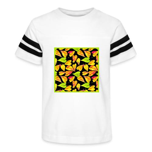 Neon Leaf Art Elegance - Kid's Football Tee