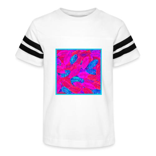 Vibrant Neon Leaves Artful Elegance - Kid's Football Tee