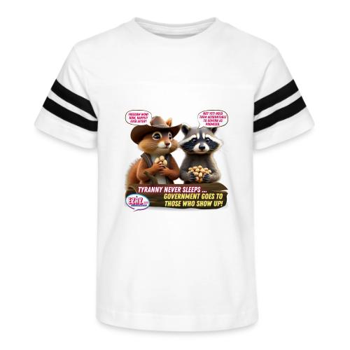 Freedom Squirrel and Raccoon - Kid's Football Tee