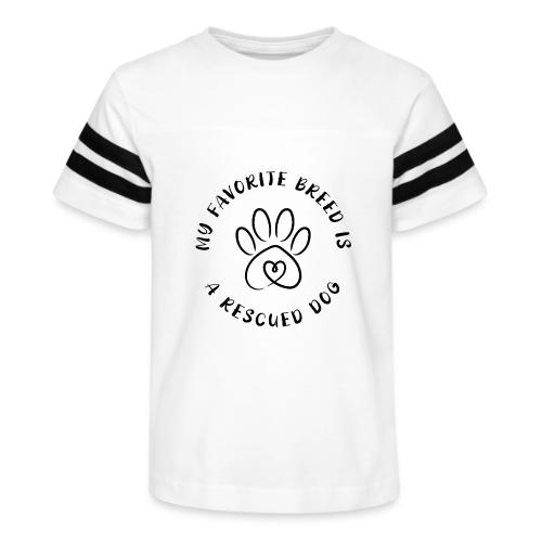 Favorite breed? Rescued dog! - Kid's Football Tee