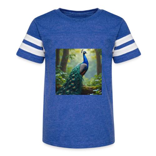Majestic Peacock in Enchanted Forest - Kid's Football Tee