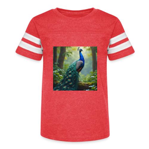 Majestic Peacock in Enchanted Forest - Kid's Football Tee