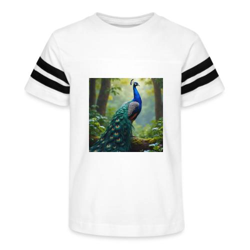 Majestic Peacock in Enchanted Forest - Kid's Football Tee