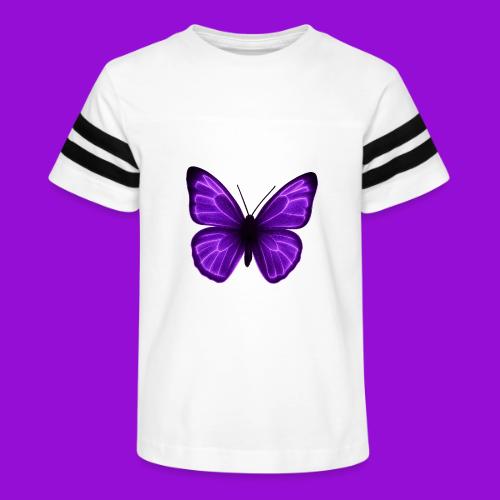 Neon Purple Butterfly - Kid's Football Tee