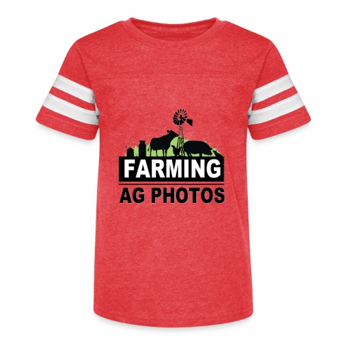 Farming Ag Photos - Kid's Football Tee