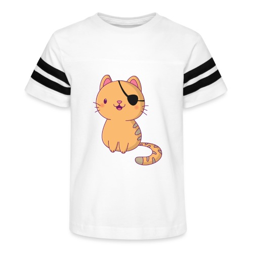 Cat with 3D glasses doing Vision Therapy! - Kid's Vintage Sports T-Shirt