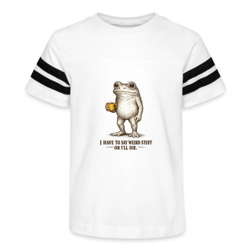 Weird Stuff Frog Coffee Humor - Kid's Football Tee