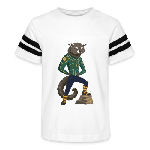 Raccoon Ranger in Neon Armor - Kid's Football Tee