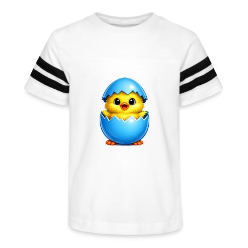 Easter Chick Blue - Kid's Football Tee