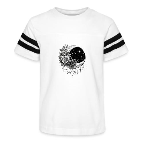 Crescent Moon Floral - Kid's Football Tee