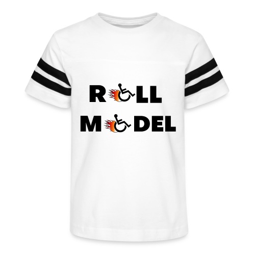 Roll model in a wheelchair, for wheelchair users - Kid's Vintage Sports T-Shirt