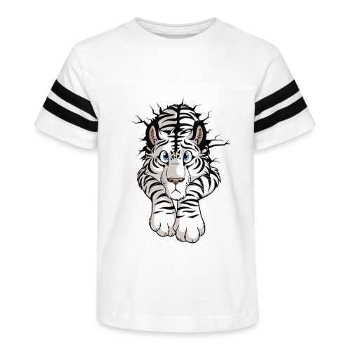 STUCK Tiger White (double-sided) - Kid's Football Tee