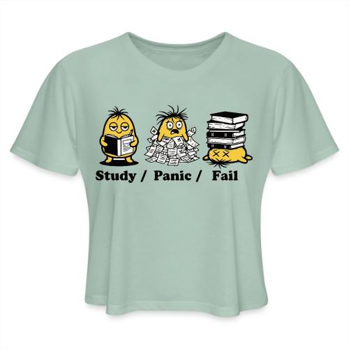 Funny Student Study Panic Fail Back To School - Women's Cropped T-Shirt