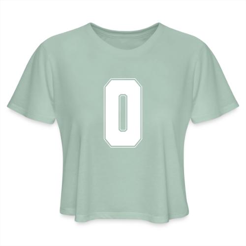 White Letter O – Varsity Alphabet Monogram - Women's Cropped T-Shirt
