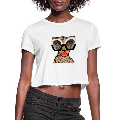 Cheetah In Shades - Women's Cropped T-Shirt