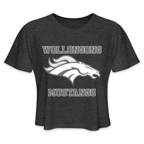 Mustangs Logo B W - Women's Cropped T-Shirt