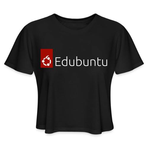 Edubuntu Logo 2023 - White - Women's Cropped T-Shirt