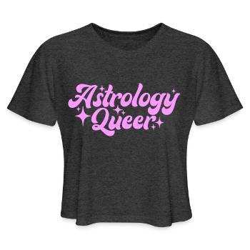 Astrology Queer - Women's Cropped T-Shirt - deep heather - Front - Camila (177cm)