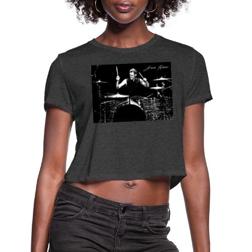 Landon Hall On Drums - Women's Cropped T-Shirt