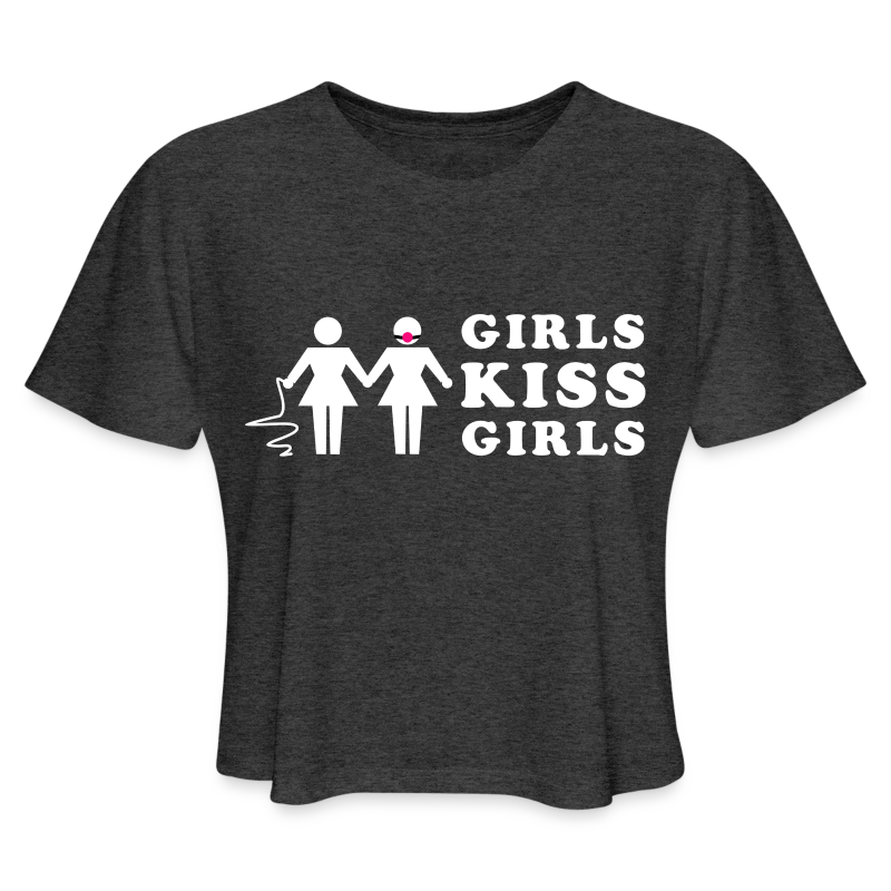 GIRLS KISS GIRLS LGBTQ FASHION CROP TOP SHIRT - Women's Cropped T-Shirt