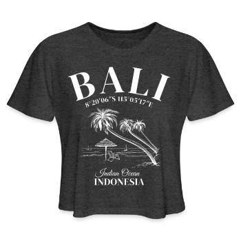Bali Indonesia - Women's Cropped T-Shirt - deep heather - Front - Camila (177cm)