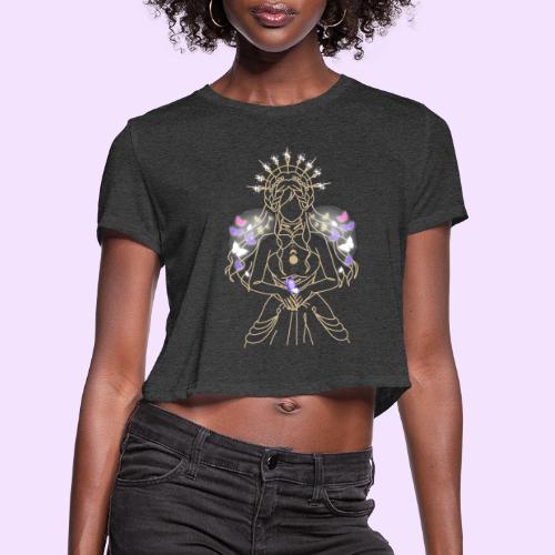 Ancient Butterfly Goddess - Fairytale Design - Women's Cropped T-Shirt