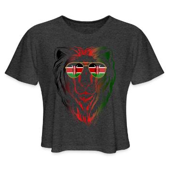 Kenya - Women's Cropped T-Shirt - deep heather - Front - Camila (177cm)