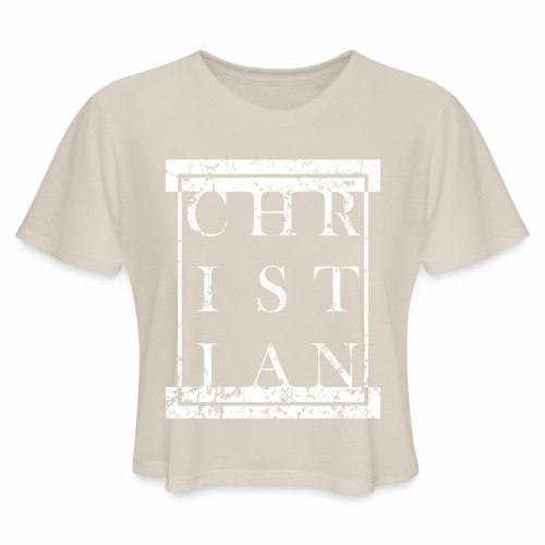 CHRISTIAN Religion - Grunge Block Box Gift Ideas - Women's Cropped T-Shirt
