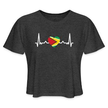 Guyanese Guyana - Women's Cropped T-Shirt - deep heather - Front - Camila (177cm)