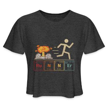 Laboratory Chemistry Science Funny Lab Tech - Women's Cropped T-Shirt - deep heather - Front - Camila (177cm)