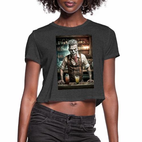 Zombie Bartender 02: Zombies In Everyday Life - Women's Cropped T-Shirt