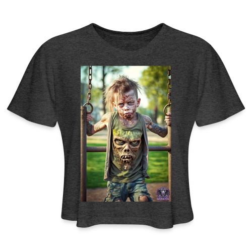Zombie Kid Playground B10: Zombies Everyday Life - Women's Cropped T-Shirt