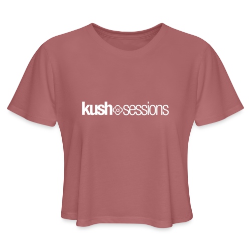 KushSessions (white logo) - Women's Cropped T-Shirt