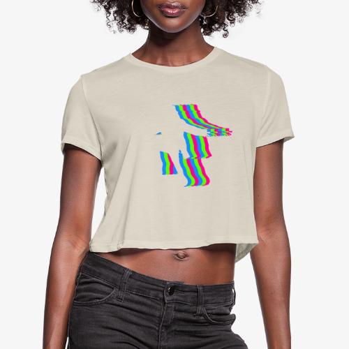 silhouette rainbow cut 1 - Women's Cropped T-Shirt