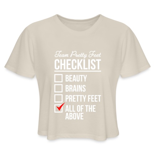 TEAM PRETTY FEET Checklist - Women's Cropped T-Shirt