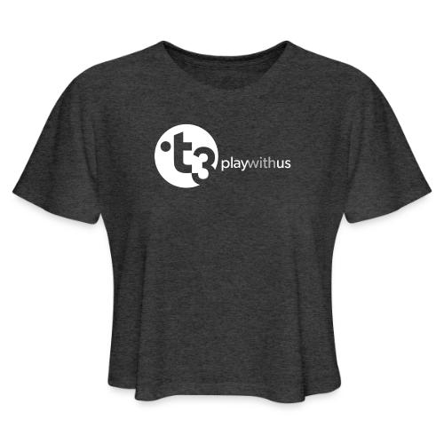 Play With Us (White Logo) - Women's Cropped T-Shirt