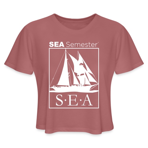 SEA_logo_WHITE_eps - Women's Cropped T-Shirt