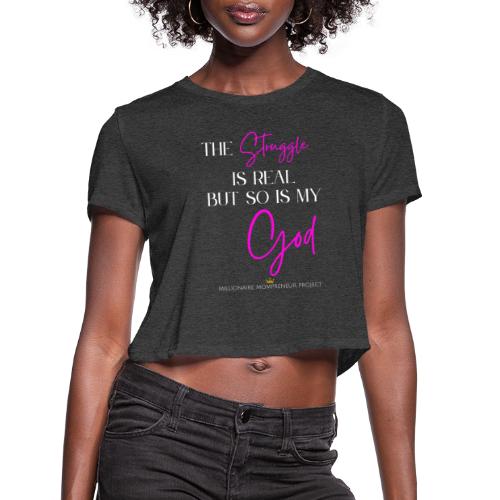 Struggle is Real Sticker - Women's Cropped T-Shirt