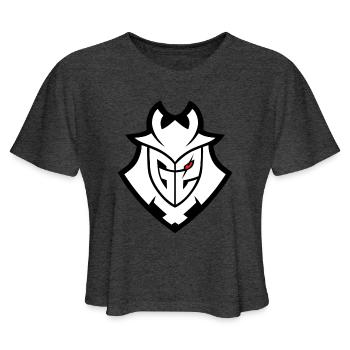 G2 Esports Logo Noir Lignes - T-shirt court pour femmes - gris chiné - Devant - Camila (177cm)