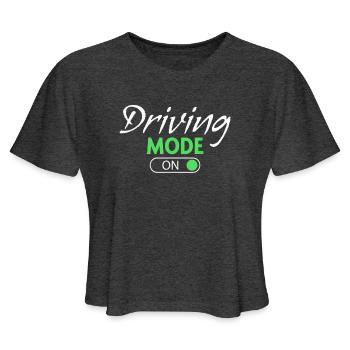 New Driver Teens Driving Mode On - Women's Cropped T-Shirt - deep heather - Front - Camila (177cm)