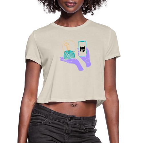 Crafty elements for yarny types - Women's Cropped T-Shirt