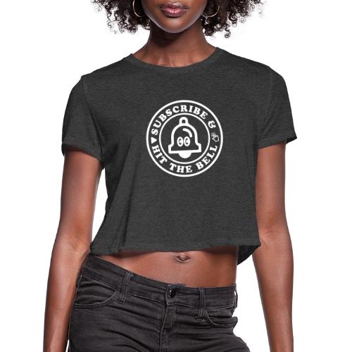 subscribe bell white - Women's Cropped T-Shirt