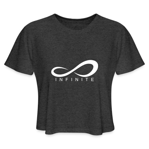 Infinite Logo in White Women's Hoodie - Women's Cropped T-Shirt
