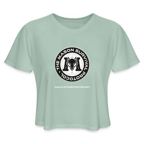 MasonSurvival Protocol White Text - Women's Cropped T-Shirt