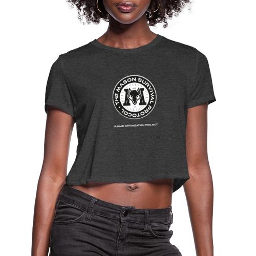 MasonSurvival Protocol White Text - Women's Cropped T-Shirt