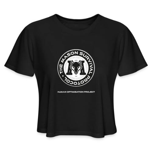 MasonSurvival Protocol White Text - Women's Cropped T-Shirt